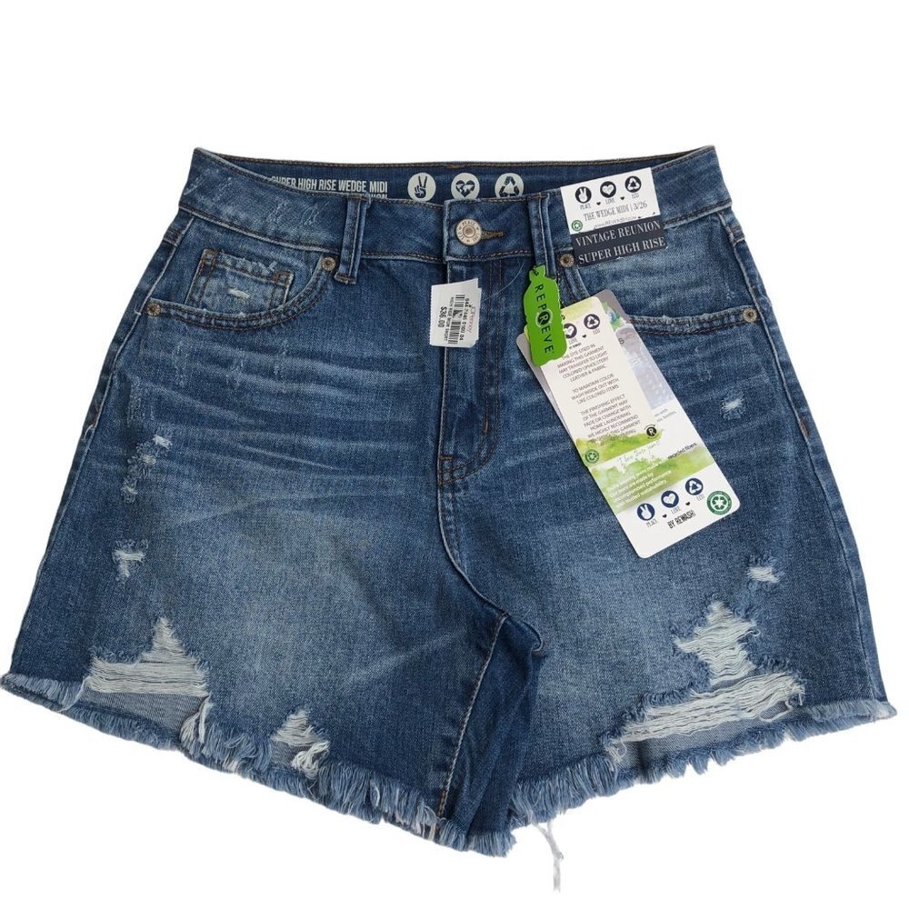 REWASH SUPER HIGH RISE MOM SHORT VINTAGE REUNION SZ 3/26 NWT
